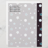 Blauwe sterren persoonlijk briefhoofd (Voorkant / Achterkant)