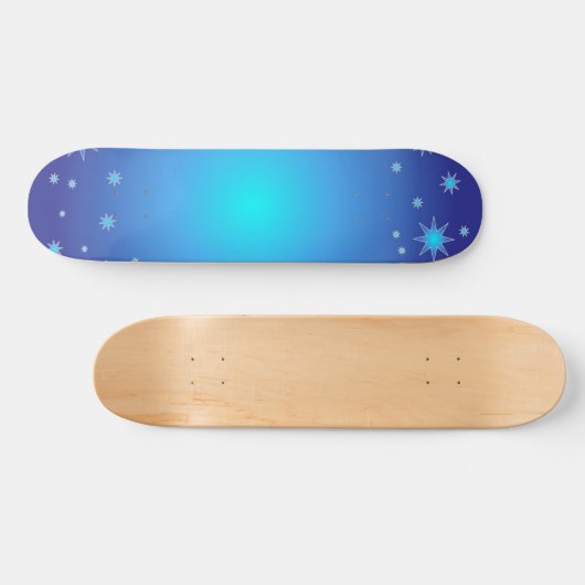 Blauwe sterren skateboard (Horizontaal)