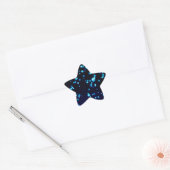 Blauwe sterren ster sticker (Envelop)