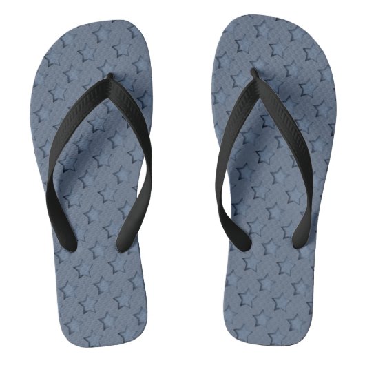 Blauwe sterren teenslippers (Voetbed)