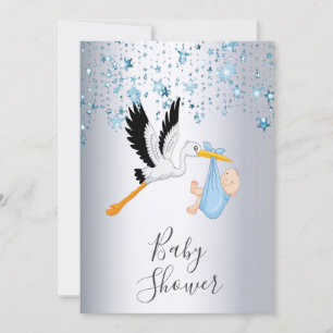 Blauwe sterren Zilveroosterbok baby shower Kaart