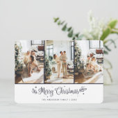 Blauwe Sterrennacht 3 Foto Vrolijk Kerstfeest Kaar Feestdagenkaart (Staand voorkant)