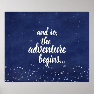 Blauwe Sterrennacht en zo begint het avontuur Poster
