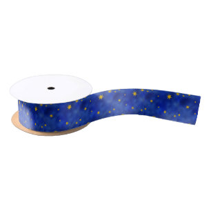 Blauwe Sterrennacht met gouden sterren Lint