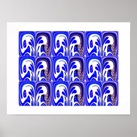Blauwe sterrenstelsel kunst poster (Voorkant)