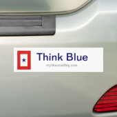Blauwe stervlag bumper sticker (Op auto)