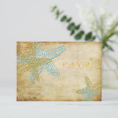 BLAUWE STERVORMIGE HUWELIJKSUITNODIGINGEN UIT HET RSVP KAARTJE (Staand voorkant)