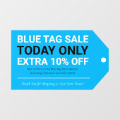 Blauwe sticker opruiming vensterfolie (Vel)