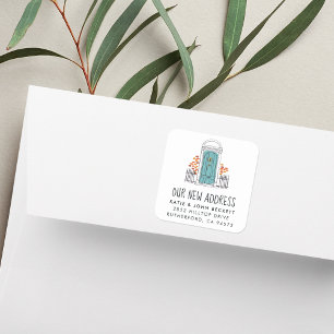 Blauwe Stickers voor het verplaatsen van deuren