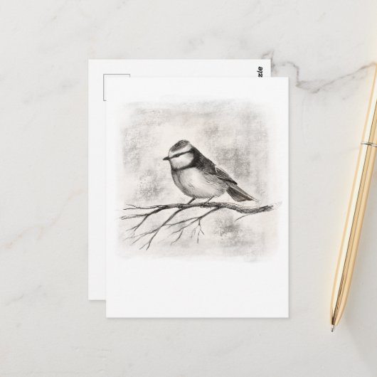 Blauwe stip briefkaart (Voorkant / Achterkant in situ)