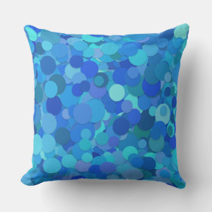 blauwe stip confetti buitenste kussen