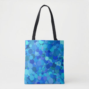 blauwe stip confetti canvas tas