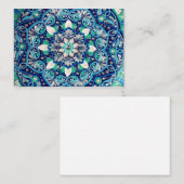 Blauwe stipkunst mandala informatiekaartje (Voorkant / Achterkant)