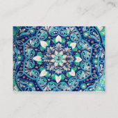 Blauwe stipkunst mandala informatiekaartje (Voorkant)