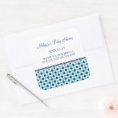 Blauwe Stippen Baby shower Favor Stickers (Envelop)