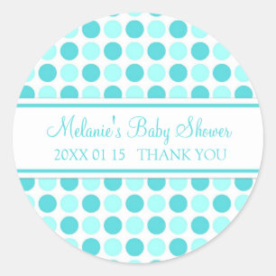 Blauwe Stippen Baby shower Favor Stickers