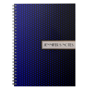 Blauwe Stippen Elegant Black Notitieboek