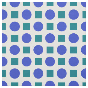 Blauwe stippen en groene vierkanten stof