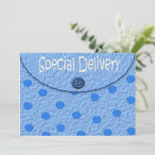 Blauwe Stippen Envelope jongens Babyschoenen Uitno Kaart (Staand voorkant)