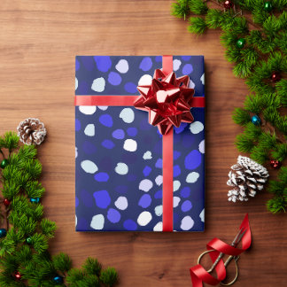 Blauwe Stippen Meerkleurig Pret Geometrisch Ontwer Cadeaupapier