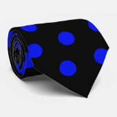Blauwe stippen stropdas (Opgerold)