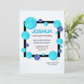 Blauwe Stippen uitnodiging (Staand voorkant)