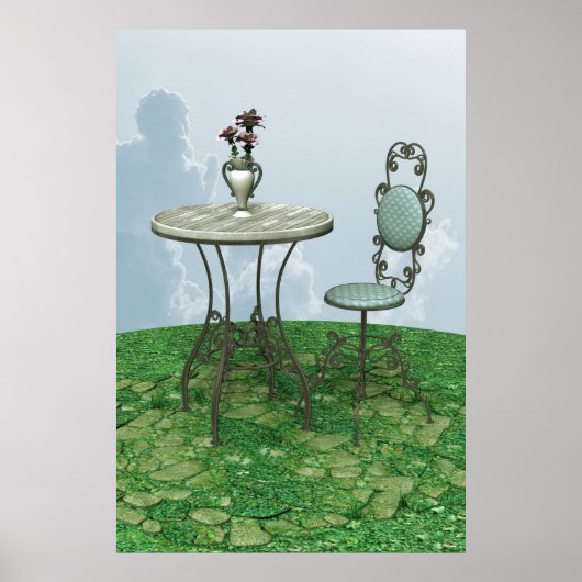 Blauwe stoel poster (Voorkant)