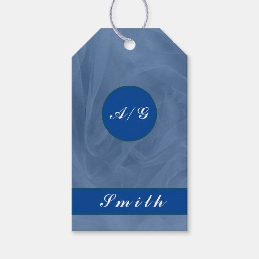 Blauwe stoffen textuurprint cadeaukaartjes - elke  cadeaulabel (Voorkant)