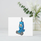 Blauwe stofzuiger briefkaart (Staand voorkant)