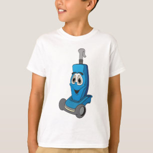 Blauwe stofzuiger t-shirt