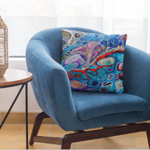 Blauwe stone marmer ziet er vloeiend uit uit Pillo Kussen