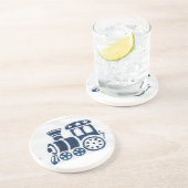 Blauwe stoomtrein onderzetter (Zijkant)