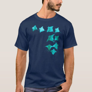 Blauwe stralen t-shirt
