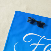 Blauwe strand bruiloft harten zand forever naar strandlaken (In situ)