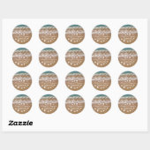 Blauwe Strand Golven en Zand Romantische Zomer Bru Ronde Sticker (Vel)