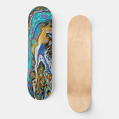 Blauwe strand, rivierwater en abstracte stenen kun skateboard (Voorkant)