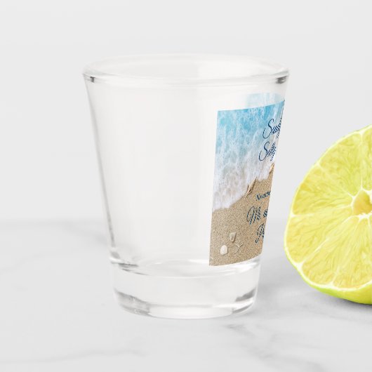 Blauwe strand Waves Sandy Toes Shot Glass Shot Glas (Links)
