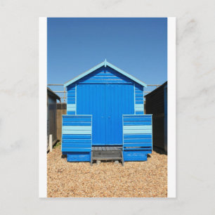 blauwe strandhut briefkaart