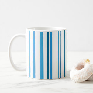 Blauwe strandkleurstrepen koffiemok