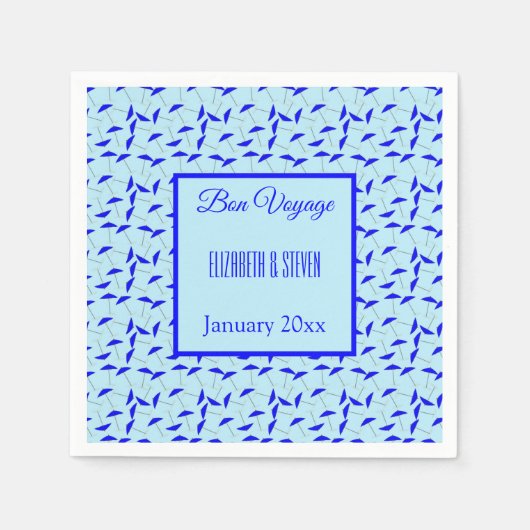 Blauwe strandparaplu's servet (Voorkant)