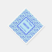 Blauwe strandparaplu's servet (Hoek)