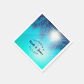 Blauwe STRANDPARTY Zonnige Palmboom Zomer Verjaard Servetten (Hoek)