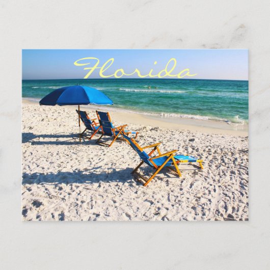 Blauwe strandstoelen in florida briefkaart (Voorkant)