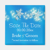 Blauwe strandstrandspreeuw magneet (Voorkant)