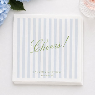 Blauwe Streep Cheers Elegante Trouwservetten Servet
