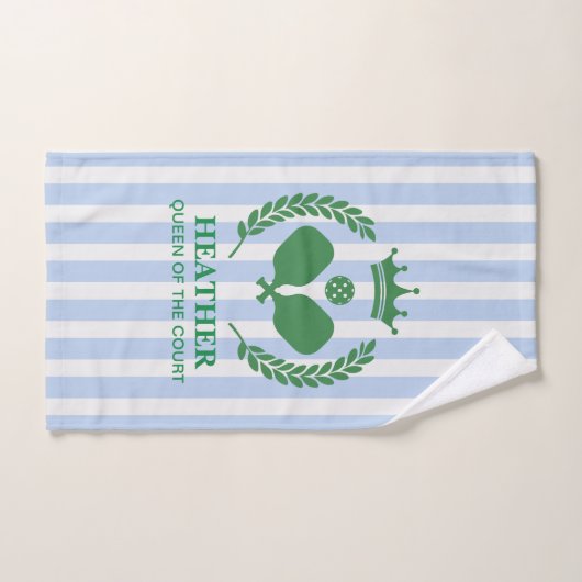 Blauwe Streep Koningin van het Hof Pickleball Handdoek (Handdoek)