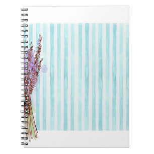 Blauwe streep van Floral plant Notitieboek
