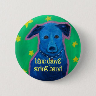 blauwe streepjesknop voor dawg ronde button 5,7 cm