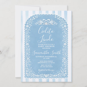 Blauwe Strepen Baby Shower Cielito Lindo Talavera Kaart
