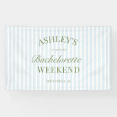 Blauwe Strepen Bachelorette Feest Banner (Horizontaal)